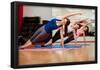 Side Plank Yoga Pose By Three Women-Antonio Diaz-Framed Poster