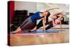 Side Plank Yoga Pose by Three Women-AntonioDiaz-Stretched Canvas