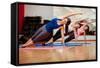 Side Plank Yoga Pose by Three Women-AntonioDiaz-Framed Stretched Canvas