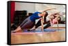 Side Plank Yoga Pose by Three Women-AntonioDiaz-Framed Stretched Canvas