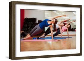 Side Plank Yoga Pose by Three Women-AntonioDiaz-Framed Photographic Print