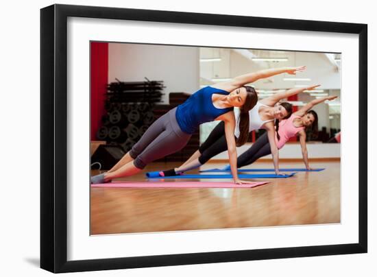 Side Plank Yoga Pose by Three Women-AntonioDiaz-Framed Photographic Print