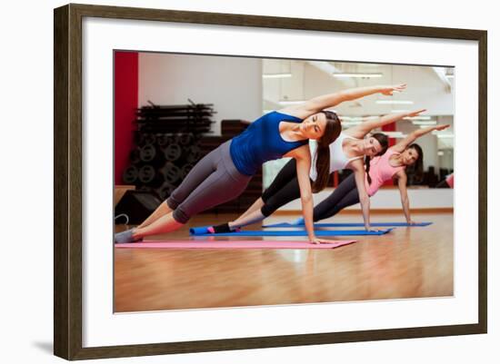 Side Plank Yoga Pose by Three Women-AntonioDiaz-Framed Photographic Print