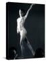 Side Profile of a Female Gymnast Posing-null-Stretched Canvas