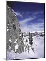 Side Profile of a Man Jumping-null-Mounted Photographic Print