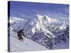 Side Profile of a Man Skiing-null-Stretched Canvas