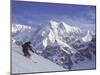 Side Profile of a Man Skiing-null-Mounted Photographic Print