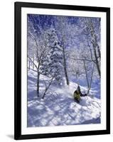 Side Profile of a Man Skiing-null-Framed Photographic Print