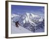 Side Profile of a Man Skiing-null-Framed Photographic Print