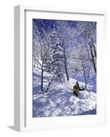 Side Profile of a Man Skiing-null-Framed Photographic Print