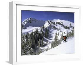 Side Profile of a Man Skiing-null-Framed Photographic Print