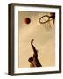 Side Profile of a Mid Adult Man Playing Basketball-null-Framed Premium Photographic Print