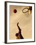 Side Profile of a Mid Adult Man Playing Basketball-null-Framed Photographic Print