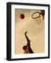Side Profile of a Mid Adult Man Playing Basketball-null-Framed Photographic Print