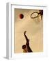 Side Profile of a Mid Adult Man Playing Basketball-null-Framed Photographic Print