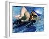 Side Profile of a Mid Adult Woman Swimming in a Swimming Pool-null-Framed Photographic Print