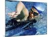 Side Profile of a Mid Adult Woman Swimming in a Swimming Pool-null-Mounted Photographic Print