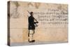 Side Profile of a Soldier Standing in Front of a Wall of a Government Building-null-Stretched Canvas