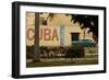 Side Profile of a Vintage Car on an Empty Street, Havana, Cuba-Keith Levit-Framed Photographic Print