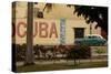 Side Profile of a Vintage Car on an Empty Street, Havana, Cuba-Keith Levit-Stretched Canvas