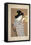 Side Profile of a Woman Holding a Bird-null-Framed Stretched Canvas