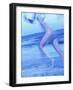 Side Profile of a Woman Running on the Beach-null-Framed Photographic Print