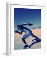 Side Profile of a Young Man Inline Skating-null-Framed Photographic Print