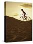 Side Profile of a Young Woman Cycling-null-Stretched Canvas