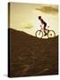 Side Profile of a Young Woman Cycling-null-Stretched Canvas