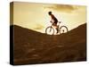 Side Profile of a Young Woman Cycling-null-Stretched Canvas