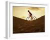 Side Profile of a Young Woman Cycling-null-Framed Premium Photographic Print