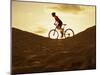 Side Profile of a Young Woman Cycling-null-Mounted Premium Photographic Print