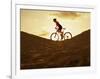 Side Profile of a Young Woman Cycling-null-Framed Photographic Print