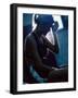 Side Profile of a Young Woman Sitting-null-Framed Photographic Print