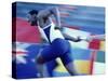 Side Profile of Runners Passing a Baton in a Relay Race-null-Stretched Canvas