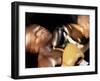 Side Profile of Two Male Boxers Fighting-null-Framed Photographic Print