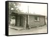 Side View of a Log Cabin Home-null-Framed Stretched Canvas