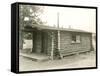 Side View of a Log Cabin Home-null-Framed Stretched Canvas