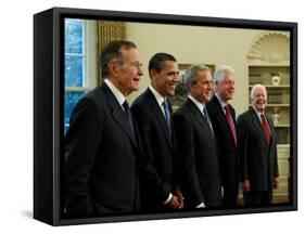 Side View of All Living Presidents and Newly Elected Barack Obama, January 7, 2009-null-Framed Stretched Canvas