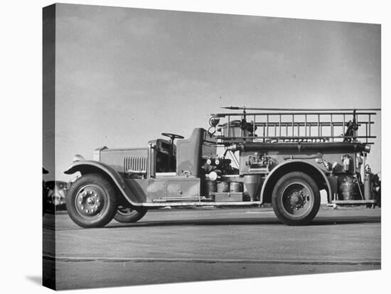 Side View of Army Fire Engine Truck-null-Stretched Canvas