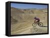 Side View of Competitior in the Mount Sodom International Mountain Bike Race, Dead Sea Area, Israel-Eitan Simanor-Framed Stretched Canvas