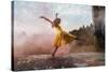 Side view of dancing woman, Bainbridge Island, Washington, USA-Pete Saloutos-Stretched Canvas