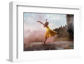 Side view of dancing woman, Bainbridge Island, Washington, USA-Pete Saloutos-Framed Photographic Print