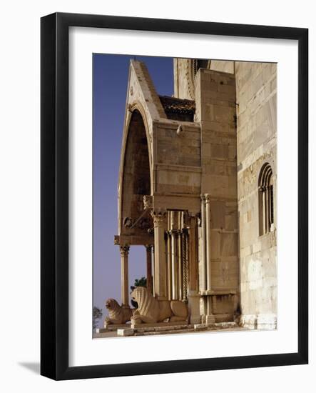 Side View of Doorway of Cathedral of San Ciriaco, Ancona, Italy, 11th-12th Century-null-Framed Giclee Print