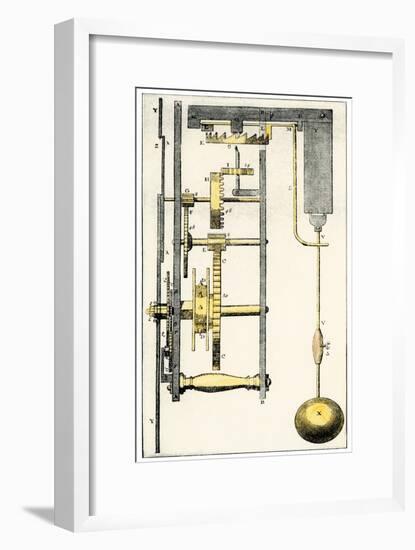 Side View of Huygens's Clock, Showing the Pendulum Mechanism, 1600s-null-Framed Giclee Print