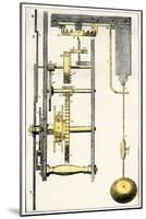 Side View of Huygens's Clock, Showing the Pendulum Mechanism, 1600s-null-Mounted Giclee Print