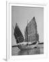 Side View of Junk with Tattered Sails in Whangpoo River-Carl Mydans-Framed Photographic Print