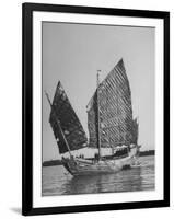 Side View of Junk with Tattered Sails in Whangpoo River-Carl Mydans-Framed Photographic Print