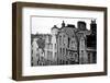 Side View of Old Houses in Edinburgh, Scotland, Uk.  Black and White-pink candy-Framed Photographic Print