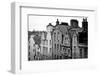 Side View of Old Houses in Edinburgh, Scotland, Uk.  Black and White-pink candy-Framed Photographic Print